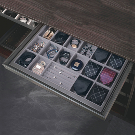 Картинка Duslar Выдвижной органайзер SPACE ULTRA для аксессуаров, ширина 762-768 мм, антрацит/серый