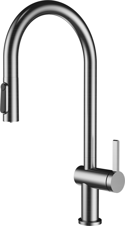 Фото Смеситель для кухни Rivelato PORTO U-обр. с выдвижной лейкой и краном питьевой воды D-35мм brushed