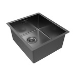 Превью картинка Металлическая мойка Paulmark LASSAN 38 UNI LA38-GM Вороненая сталь GM #4
