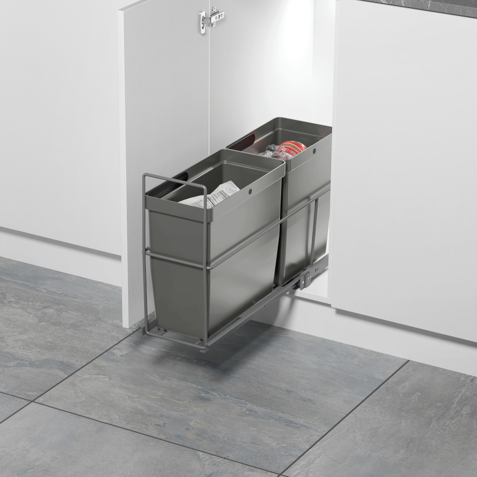 Фото LjM Система сортировки RIKKA 19 л, распашной фасад 230 мм, антрацит