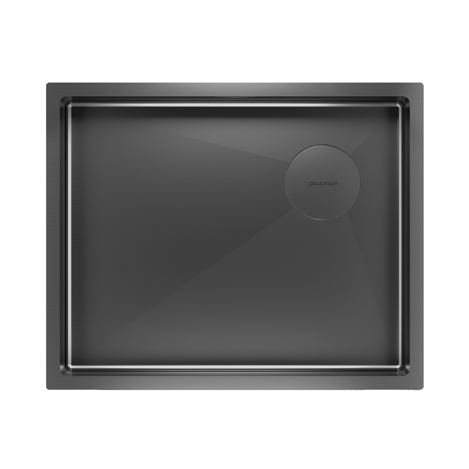 Фото Металлическая мойка Paulmark NEXT-SKEW 54 UNI PM885444-GM Вороненая сталь GM