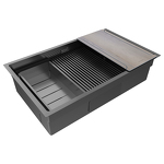 Превью картинка Металлическая мойка Paulmark NEXT-MULTI SINK 74 UNI PM787445-GM вороненая сталь #3