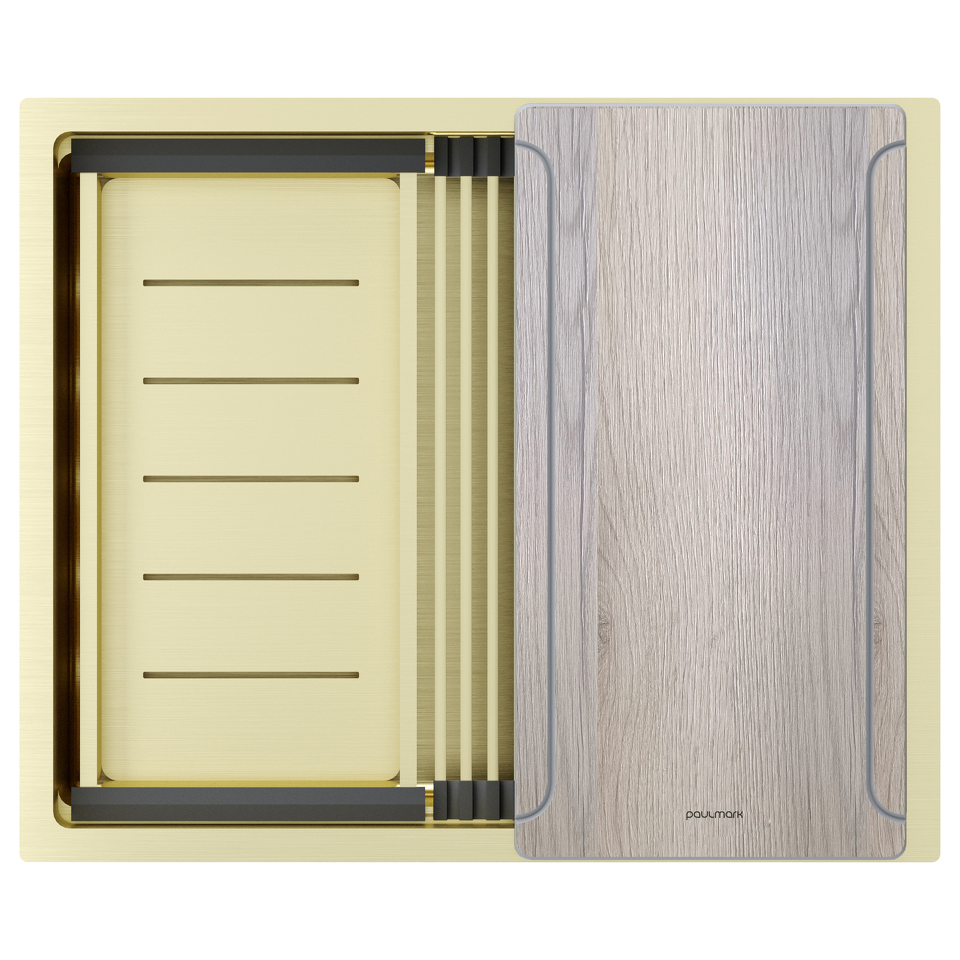 Фото Металлическая мойка Paulmark NEXT-MULTI SINK 54 UNI PM785445-LG Светлое золото