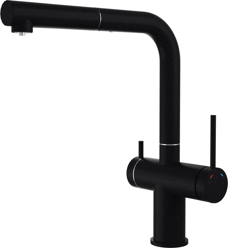 Фото Смеситель для кухни Rivelato BRENTA Г-обр. с краном питьевой воды D-35мм nero