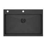 Превью картинка Металлическая мойка Paulmark KRONER-PRO 75 PM707551-GM Вороненая сталь GM #2