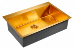 Превью картинка Металлическая мойка Paulmark KRONER 75 PM217551-BG Брашированное золото BG #3