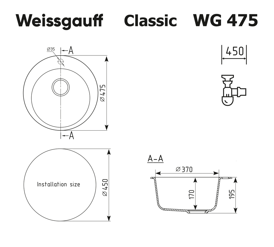 Фото Гранитная мойка Weissgauff WG 47502 Classic Ivory