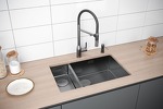 Превью картинка Металлическая мойка Paulmark NEXT 69/2S UNI PM226944-GML Вороненая сталь GM #4