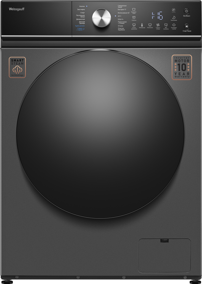 Фото Стиральная машина с фронтальной загрузкой Weissgauff WM 4106 D Deep Grey