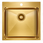 Превью картинка Металлическая мойка Paulmark KRONER 51 PM215151-BG Брашированное золото BG #2