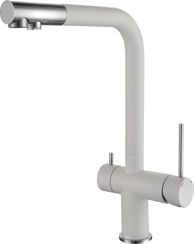 Фото Смеситель для кухни Rivelato Lugano Г-обр. с краном питьевой воды D-35мм brina/cromo