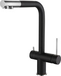 Превью картинка Смеситель для кухни Rivelato Lugano Г-обр. с краном питьевой воды D-35мм nero/cromo #1