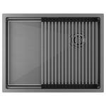Превью картинка Металлическая мойка Paulmark NEXT-PRO 58 UNI PM705845-GM Вороненая сталь GM #4