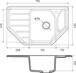 Превью картинка Мраморная мойка GranFest CORNER 800E Кашемир #3