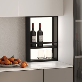 Картинка Duslar Полка LUMINOVA с подсветкой и рейлингом, ширина 400 мм, черный