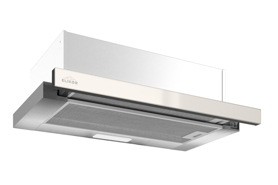 Фото Встраиваемая вытяжка Elikor Интегра GLASS 45Н-400-В2Д нерж/стекло бежевое
