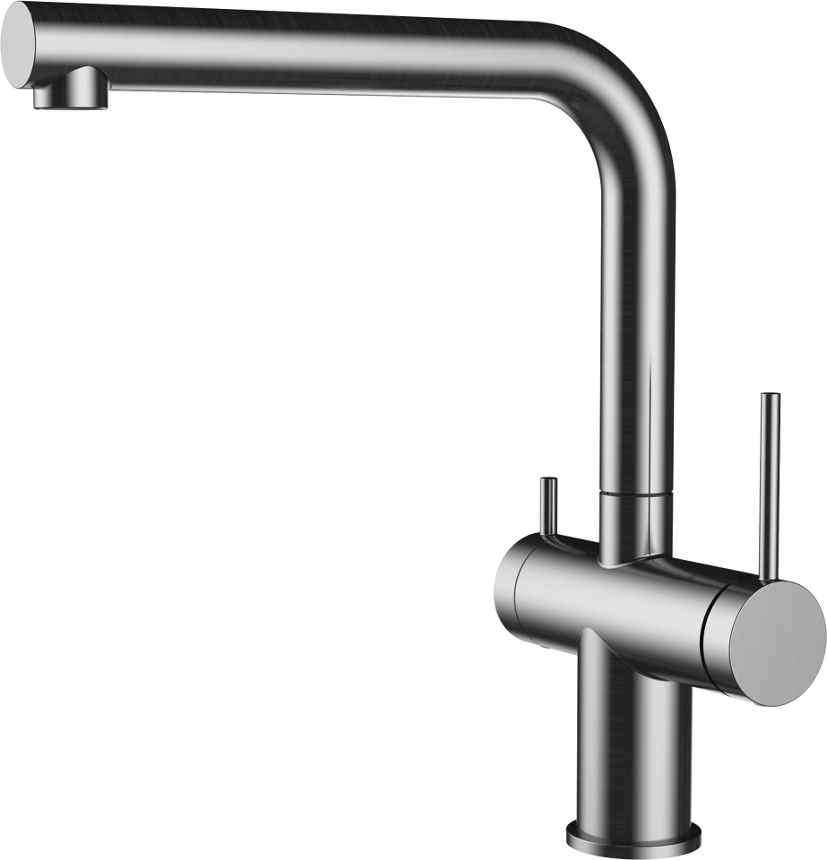 Фото Смеситель для кухни Rivelato BRENTA Г-обр. с краном питьевой воды D-35мм brushed