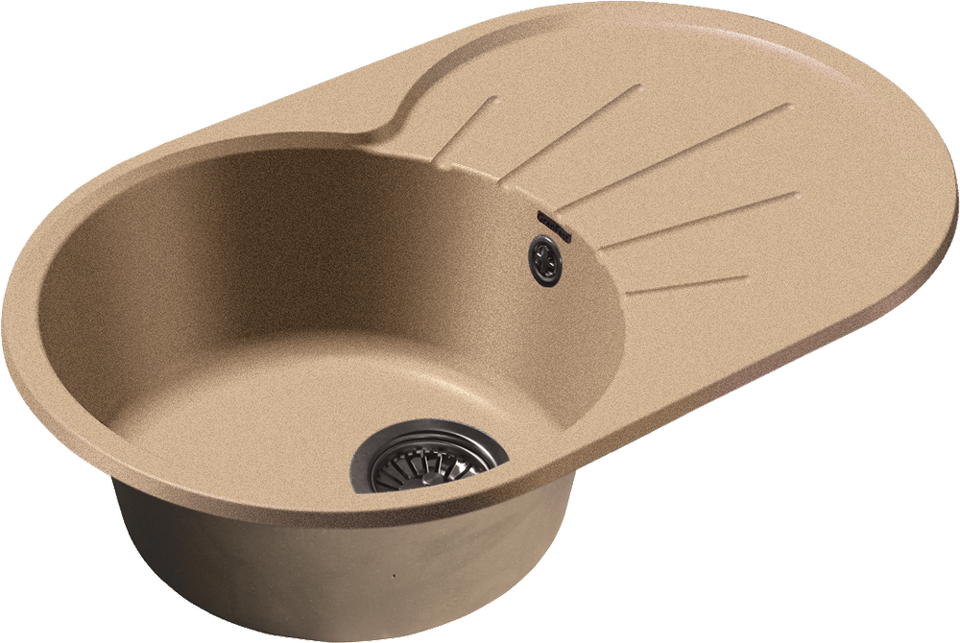 Фото Мраморная мойка GranFest RONDO 750L Песочный