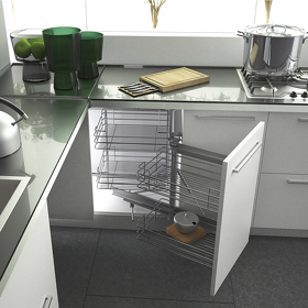 Картинка SIGE Волшебный уголок URBAN, выдвижной фасад 450 мм, правый, хром