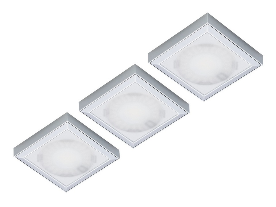 Фото Forma e Funzione Комплект из трансф-ра и 3-х накладных светодиод. светильника SUN QUADROxT, 24V, теплый, алюминий