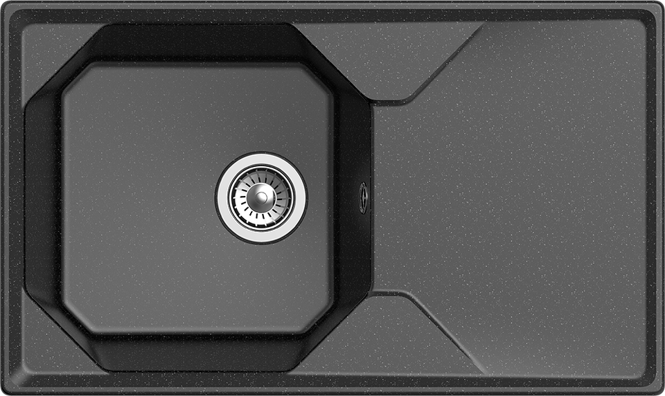 Фото Мраморная мойка GranFest UNIQUE 840L Черный