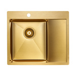 Превью картинка Металлическая мойка Paulmark KRONER 59F PM225951-BGL Брашированное золото BG #1