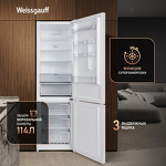 Превью картинка Холодильник с нижней морозилкой Weissgauff WRK 2000 Full NoFrost Inverter White #3