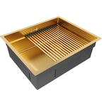 Превью картинка Металлическая мойка Paulmark NEXT-PRO 54 UNI PM705445-BG Брашированное золото BG #3