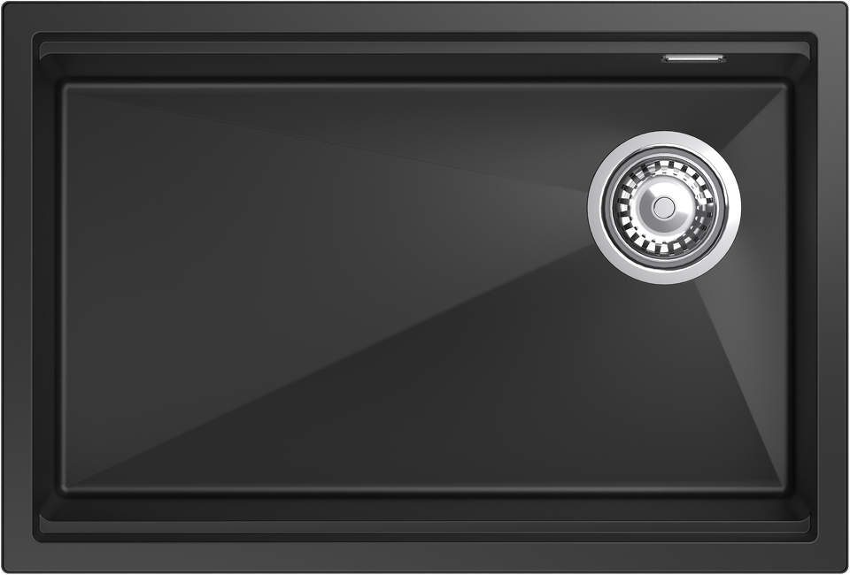 Фото Гранитная мойка Rivelato LINO 654-R 1-чаш 650*440 antracite