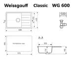 Превью картинка Гранитная мойка Weissgauff WG 60004 Classic Black #2