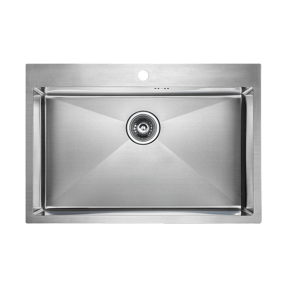 Фото Металлическая мойка Paulmark KRONER 75 PM217551-BS Брашированная сталь