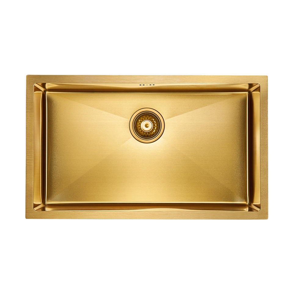 Фото Металлическая мойка Paulmark ALLER 74 UNI PM807444-BG Брашированное золото BG