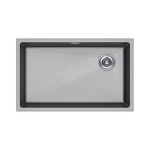 Превью картинка Гранитная мойка Paulmark LUMI 74 UNI-SKEW LU74SK-GRM Серый металлик #1