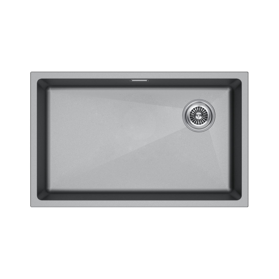 Фото Гранитная мойка Paulmark LUMI 74 UNI-SKEW LU74SK-GRM Серый металлик