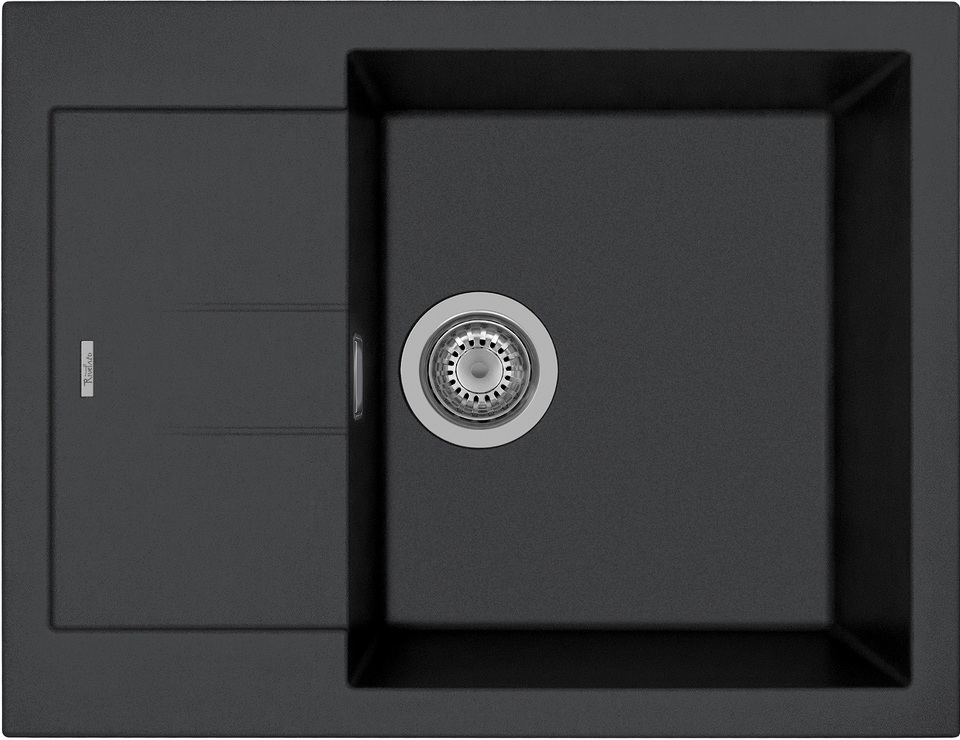 Фото Гранитная мойка Rivelato LUMO 6550 1-чаш 650*500 Nero