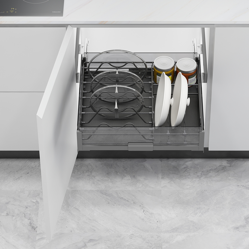 Фото Duslar Корзина с держателем MATRIX для крышек, распашной фасад 600 мм, антрацит