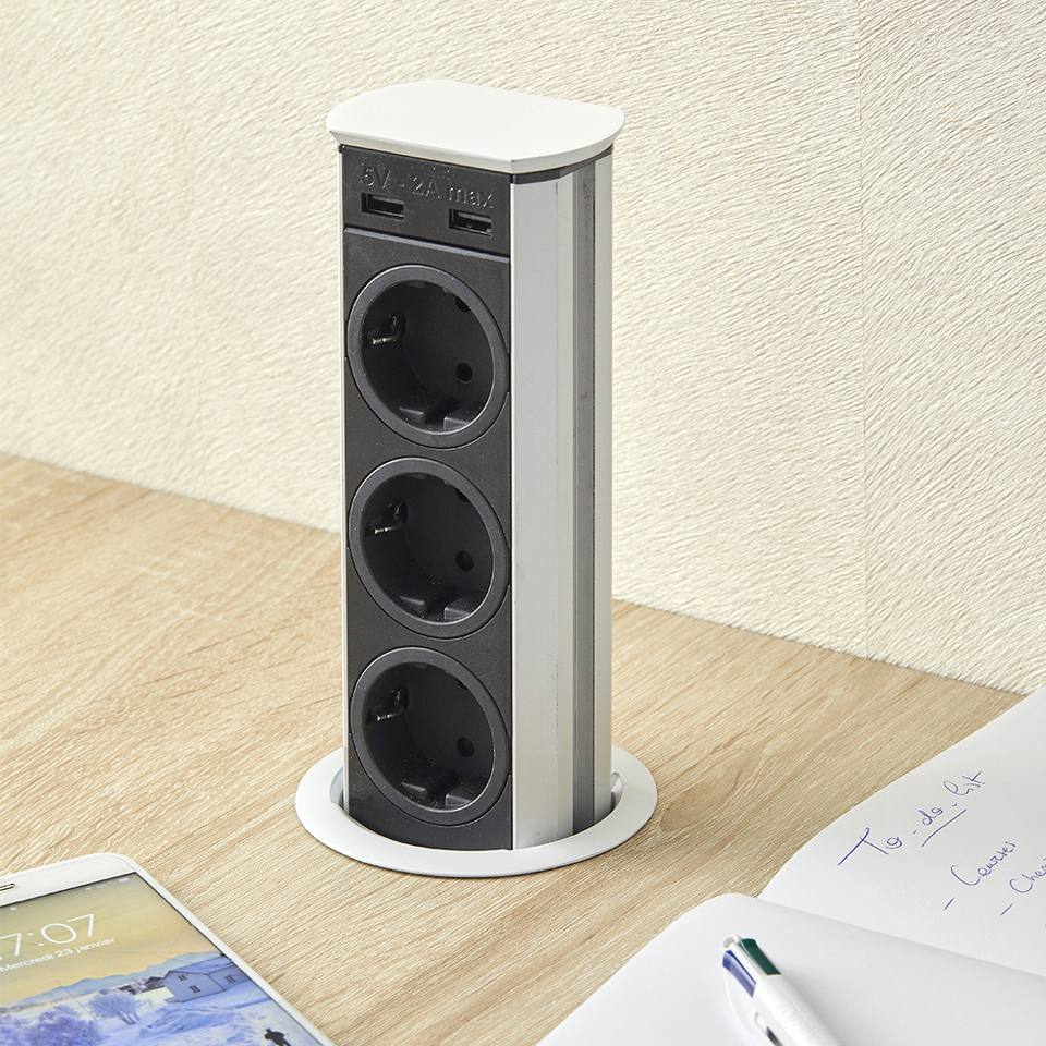 Фото SFL Розетка BRICK, врезная, белый