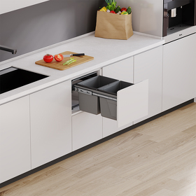 Картинка Duslar Система сортировки ADAM 30 л, выдвижной фасад 400 мм, антрацит