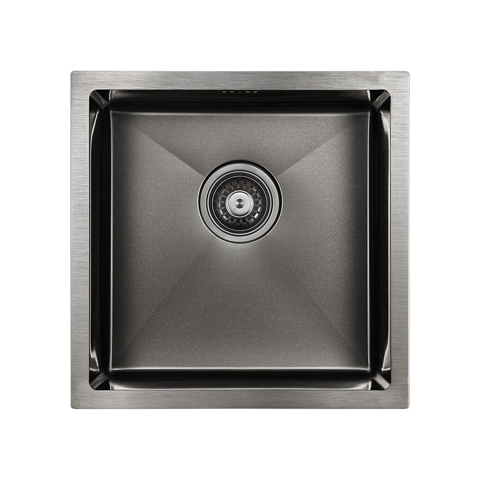 Фото Металлическая мойка Paulmark NEXT 44 UNI PM214444-GM Вороненая сталь GM