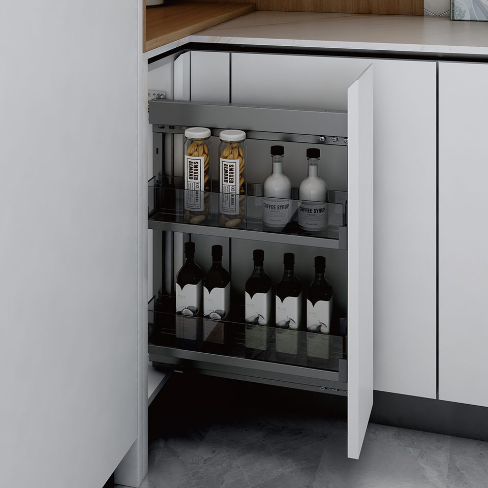 Фото Duslar Бутылочница MATRIX, выдвижной фасад 200 мм, правая, антрацит