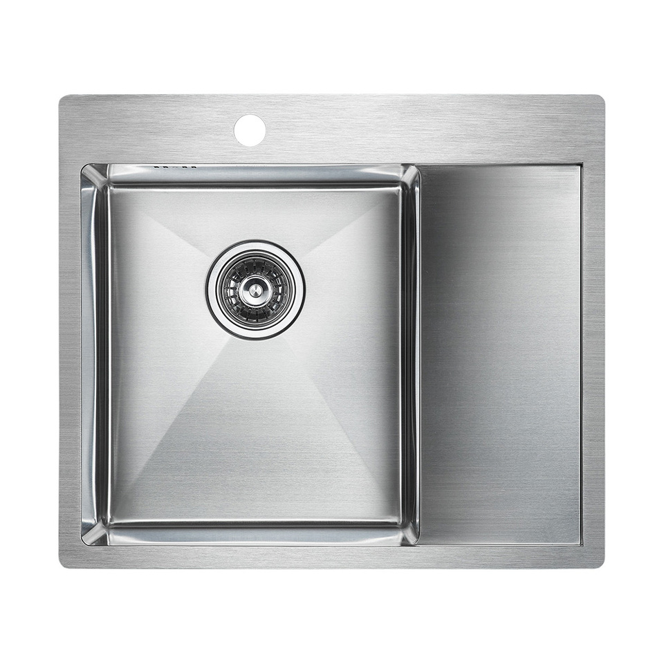 Фото Металлическая мойка Paulmark KRONER 59F PM225951-BSL Брашированная сталь