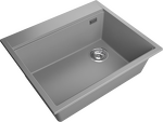 Превью картинка Гранитная мойка Rivelato TESORO 605-R 1-чаш 600*510 grigio metallizzato #2
