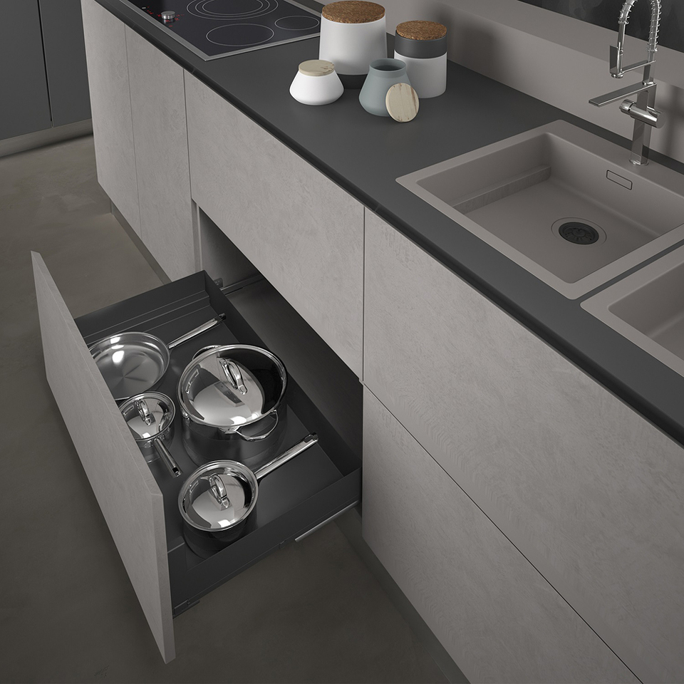 Фото SIGE Корзина LEVEL PRO, выдвижной фасад 800 мм, антрацит