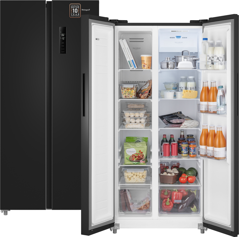 Фото  Холодильник side by side Weissgauff WSBS 500 Inverter NoFrost Black