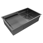 Превью картинка Металлическая мойка Paulmark NEXT-PRO 74 UNI PM707445-GM Вороненая сталь GM #5
