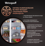 Превью картинка  Холодильник side by side Weissgauff WSBS 600 Be NoFrost Inverter Water Dispenser #3