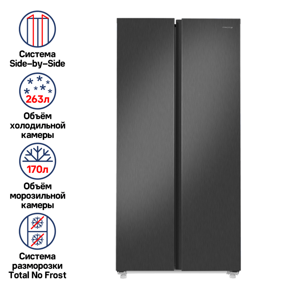 Фото  Холодильник side by side Maunfeld MFF177NFSE