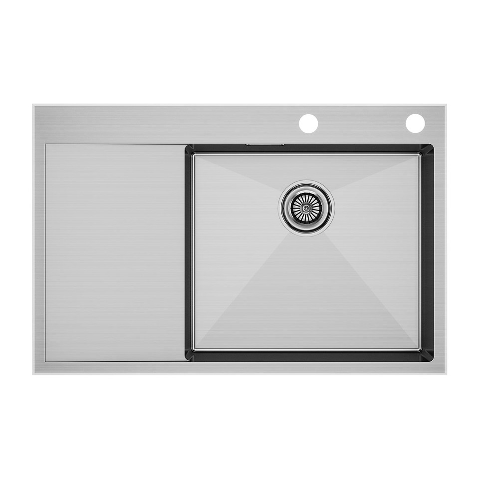 Фото Металлическая мойка Paulmark KRONER-EDGE 78F PM777851-BSR Брашированная сталь