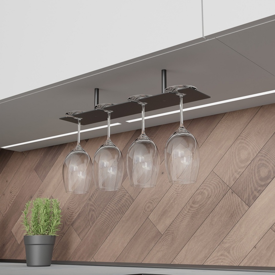 Фото Duslar Держатель AIR для бокалов, длина 430 мм, черный