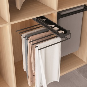 Картинка MENAGE CONFORT Выдвижная брючница VITA DOS с лотком для аксессуаров, ширина 355 мм, антрацит